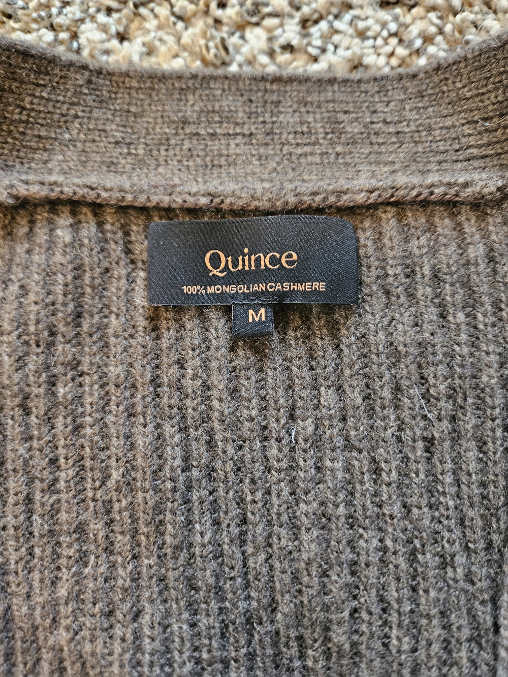 Quince Brown Mongolian Cashmere Boxy Cropped Cardigan Size M - Picture 3 of 8